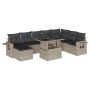 Set muebles jardín 9 pzas y cojines ratán sintético gris claro de , Conjuntos de jardín - Ref: Foro24-3268102, Precio: 643,47...