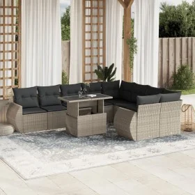 Set sofás jardín 10 pzas con cojines ratán sintético gris claro de , Conjuntos de jardín - Ref: Foro24-3268762, Precio: 817,2...