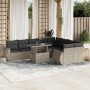 Set sofás jardín 10 pzas con cojines ratán sintético gris claro de , Conjuntos de jardín - Ref: Foro24-3268762, Precio: 799,5...