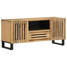 Mueble de TV madera maciza de mango rugosa 100x34x46 cm de , Almacenamiento para CD y DVD - Ref: Foro24-377504, Precio: 83,66...