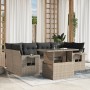 Set de sofás de jardín 7 pzas con cojines ratán PE gris claro de , Conjuntos de jardín - Ref: Foro24-3267762, Precio: 530,71 ...