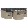 Set de sofás de jardín 7 pzas con cojines ratán PE gris claro de , Conjuntos de jardín - Ref: Foro24-3267762, Precio: 530,71 ...