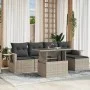 Set de sofás de jardín 6 pzas y cojines ratán sintético gris de , Conjuntos de jardín - Ref: Foro24-3267872, Precio: 439,42 €...
