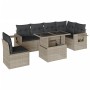 Set de sofás de jardín 7 pzas con cojines ratán PE gris claro de , Conjuntos de jardín - Ref: Foro24-3267942, Precio: 541,28 ...