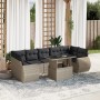 Set de sofás de jardín 8 pzas y cojines ratán sintético gris de , Conjuntos de jardín - Ref: Foro24-3268412, Precio: 645,12 €...