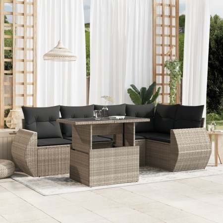 Set de sofás de jardín 6 pzas y cojines ratán sintético gris de , Conjuntos de jardín - Ref: Foro24-3268522, Precio: 474,27 €...