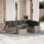 Set de sofás de jardín 7 pzas con cojines ratán PE gris claro de , Conjuntos de jardín - Ref: Foro24-3268562, Precio: 560,18 ...