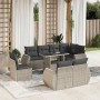 Set muebles jardín 9 pzas y cojines ratán sintético gris claro de , Conjuntos de jardín - Ref: Foro24-3268672, Precio: 797,90...