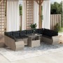 Set de sofás de jardín 11 pzas y cojines ratán sintético gris de , Conjuntos de jardín - Ref: Foro24-3268782, Precio: 882,28 ...