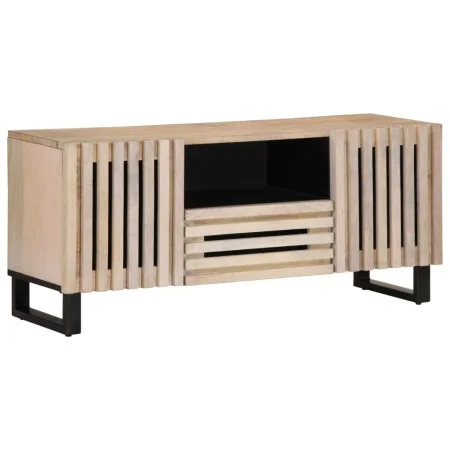 Mueble de TV madera maciza de mango 100x34x46 cm de , Almacenamiento para CD y DVD - Ref: Foro24-377507, Precio: 83,79 €, Des...