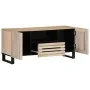 Mueble de TV madera maciza de mango 100x34x46 cm de , Almacenamiento para CD y DVD - Ref: Foro24-377507, Precio: 83,79 €, Des...