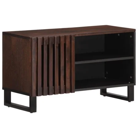 Mueble de TV madera maciza mango marrón 80x34x46 cm de , Almacenamiento para CD y DVD - Ref: Foro24-377511, Precio: 64,58 €, ...
