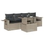 Set de sofás jardín y cojines 5 pzas ratán sintético gris claro de , Conjuntos de jardín - Ref: Foro24-3267732, Precio: 365,3...