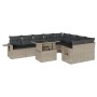 Set sofás jardín 10 pzas con cojines ratán sintético gris claro de , Conjuntos de jardín - Ref: Foro24-3268132, Precio: 725,1...