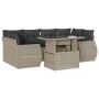 Set de sofás de jardín 7 pzas con cojines ratán PE gris claro de , Conjuntos de jardín - Ref: Foro24-3268392, Precio: 547,65 ...