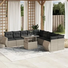 Set de sofás de jardín 11 pzas y cojines ratán sintético gris de , Conjuntos de jardín - Ref: Foro24-3268802, Precio: 867,56 ...