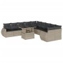 Set de sofás de jardín 11 pzas y cojines ratán sintético gris de , Conjuntos de jardín - Ref: Foro24-3268802, Precio: 882,28 ...