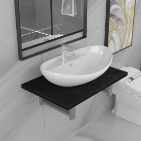 Conjunto de muebles de baño 2 piezas cerámica negro de , Muebles de baño - Ref: Foro24-279337, Precio: 127,04 €, Descuento: %