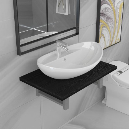 Conjunto de muebles de baño 2 piezas cerámica negro de , Muebles de baño - Ref: Foro24-279337, Precio: 127,04 €, Descuento: %