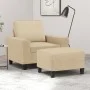 Sillón con taburete tela crema 60 cm de , Sofás - Ref: Foro24-3201145, Precio: 224,64 €, Descuento: %