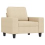Sillón con taburete tela crema 60 cm de , Sofás - Ref: Foro24-3201145, Precio: 228,10 €, Descuento: %