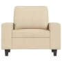 Sillón con taburete tela crema 60 cm de , Sofás - Ref: Foro24-3201145, Precio: 224,64 €, Descuento: %
