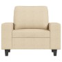 Sillón con taburete tela crema 60 cm de , Sofás - Ref: Foro24-3201145, Precio: 228,10 €, Descuento: %
