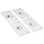 Tapas para bandejas Gastronorm 1/3 acero inoxidable 4 unidades de , Tapas de cubetas para mesas de vapor - Ref: Foro24-50898,...