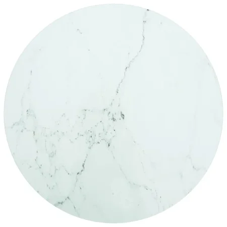 Tischplatte aus weißem gehärtetem Glas mit Marmordesign Ø50x0,8 cm. von , Tischplatten - Ref: Foro24-322247, Preis: 33,26 €, ...