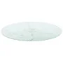 Tischplatte aus weißem gehärtetem Glas mit Marmordesign Ø50x0,8 cm. von , Tischplatten - Ref: Foro24-322247, Preis: 33,26 €, ...