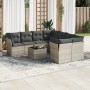 Set muebles jardín 9 pzas y cojines ratán sintético gris claro de , Conjuntos de jardín - Ref: Foro24-3249161, Precio: 610,28...