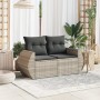 Sofá de jardín con cojines 2 plazas ratán sintético gris claro de , Sofás de exterior - Ref: Foro24-366186, Precio: 185,11 €,...
