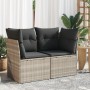 Sofá de jardín con cojines 2 plazas ratán sintético gris claro de , Sofás de exterior - Ref: Foro24-366192, Precio: 163,25 €,...