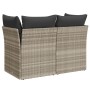 Sofá de jardín con cojines 2 plazas ratán sintético gris claro de , Sofás de exterior - Ref: Foro24-366192, Precio: 163,25 €,...
