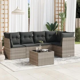 Set de sofás de jardín 6 pzas y cojines ratán sintético gris de , Conjuntos de jardín - Ref: Foro24-3249451, Precio: 424,20 €...