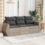 Set de sofá de jardín 3 pzas y cojines ratán sintético gris de , Conjuntos de jardín - Ref: Foro24-3221061, Precio: 229,54 €,...