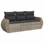 Set de sofá de jardín 3 pzas y cojines ratán sintético gris de , Conjuntos de jardín - Ref: Foro24-3221061, Precio: 229,54 €,...