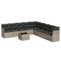Set sofás jardín 10 pzas con cojines ratán sintético gris claro de , Conjuntos de jardín - Ref: Foro24-3249631, Precio: 650,9...