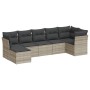 Set de sofás de jardín 7 pzas con cojines ratán PE gris claro de , Conjuntos de jardín - Ref: Foro24-3249811, Precio: 480,98 ...