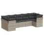 Set de sofás de jardín 7 pzas con cojines ratán PE gris claro de , Conjuntos de jardín - Ref: Foro24-3249961, Precio: 509,63 ...