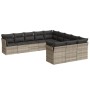 Set de sofás de jardín 11 pzas y cojines ratán sintético gris de , Conjuntos de jardín - Ref: Foro24-3250251, Precio: 740,65 ...