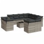 Set de sofás de jardín 12 pzas y cojines ratán sintético gris de , Conjuntos de jardín - Ref: Foro24-3250361, Precio: 897,24 ...