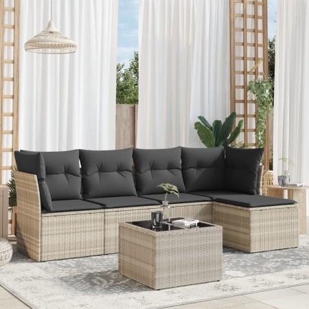 Set de sofás de jardín 6 pzas y cojines ratán sintético gris de , Conjuntos de jardín - Ref: Foro24-3249411, Precio: 388,94 €...