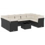 Set de sofás de jardín 10 pzas cojines ratán sintético negro en Conjuntos de jardín | Comprar online en Foru.es