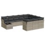 Set de sofás de jardín 11 pzas y cojines ratán sintético gris de , Conjuntos de jardín - Ref: Foro24-3250101, Precio: 748,11 ...