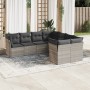 Set de sofás de jardín 8 pzas y cojines ratán sintético gris de , Conjuntos de jardín - Ref: Foro24-3250431, Precio: 557,94 €...