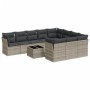 Set de sofás de jardín 11 pzas y cojines ratán sintético gris de , Conjuntos de jardín - Ref: Foro24-3250071, Precio: 748,11 ...