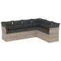 Set de sofás de jardín 6 pzas y cojines ratán sintético gris de , Conjuntos de jardín - Ref: Foro24-3249521, Precio: 431,18 €...
