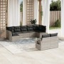 Set muebles jardín 9 pzas y cojines ratán sintético gris claro de , Conjuntos de jardín - Ref: Foro24-3252959, Precio: 609,78...