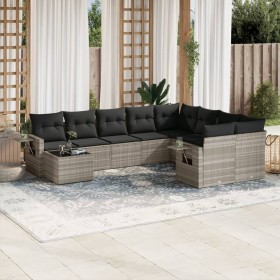 Set sofás jardín 10 pzas con cojines ratán sintético gris claro de , Conjuntos de jardín - Ref: Foro24-3252999, Precio: 657,7...